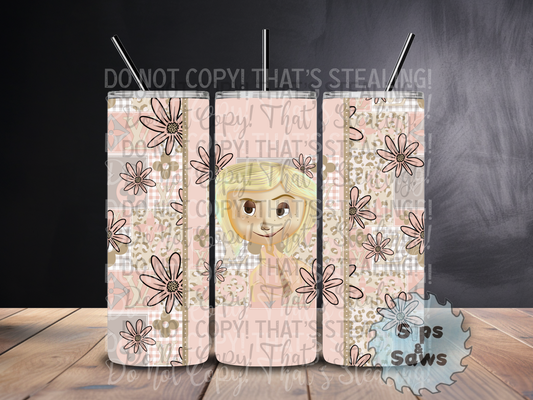 20oz Beige Caroline Sublimation Tumbler