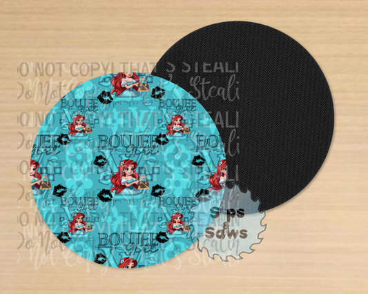 Designer Mermaid Sublimation Coaster