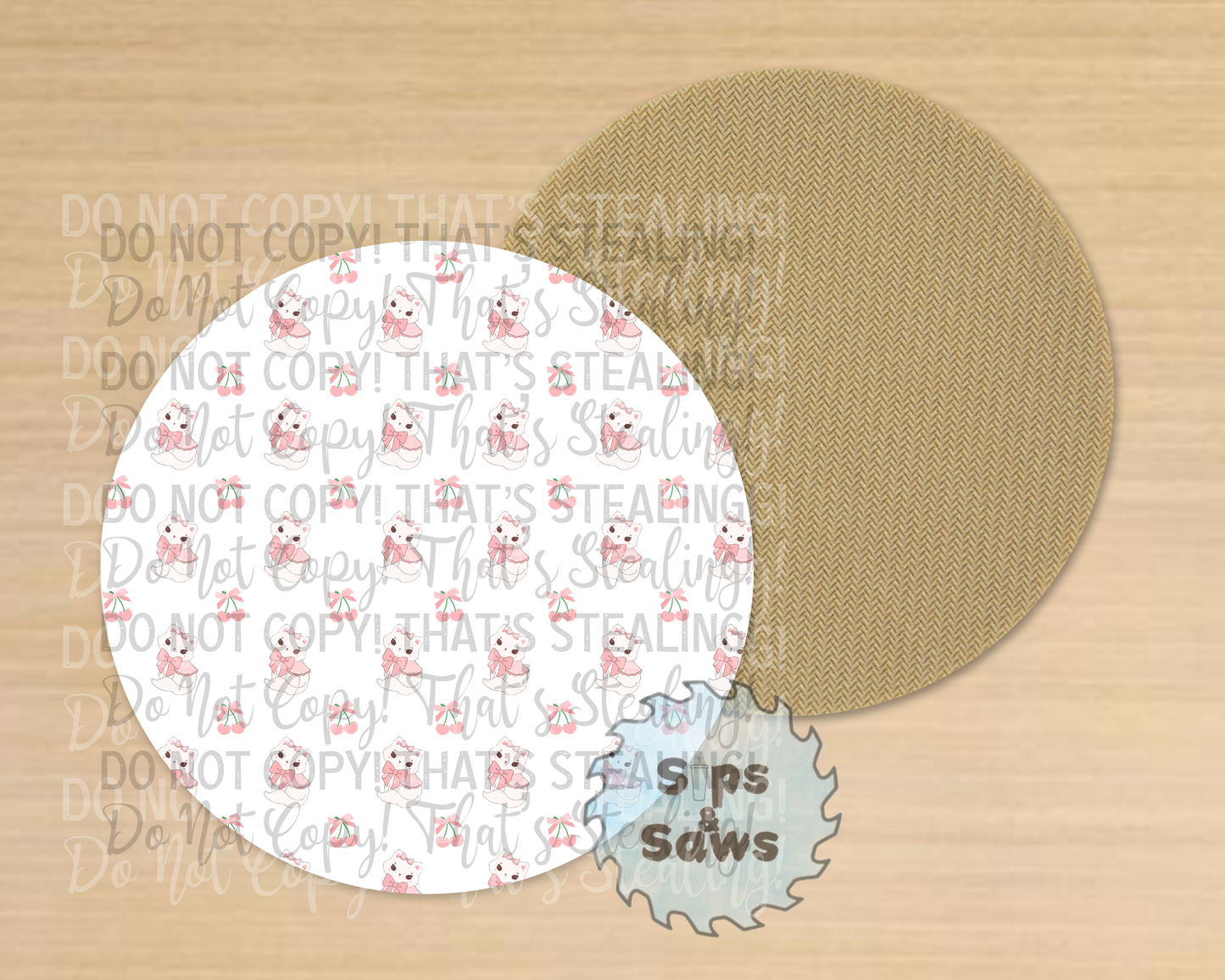 Cats & Bows Sublimation Coaster