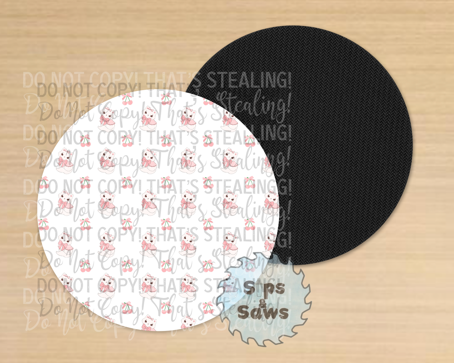 Cats & Bows Sublimation Coaster
