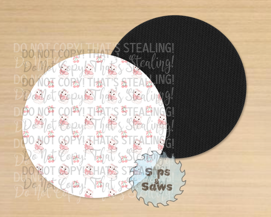 Cats & Bows Sublimation Coaster