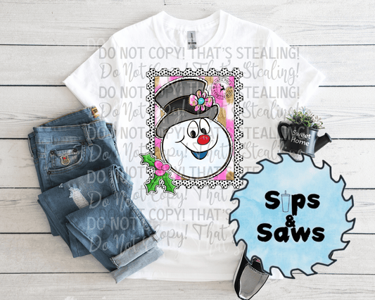 Stamp Snow Man DTF