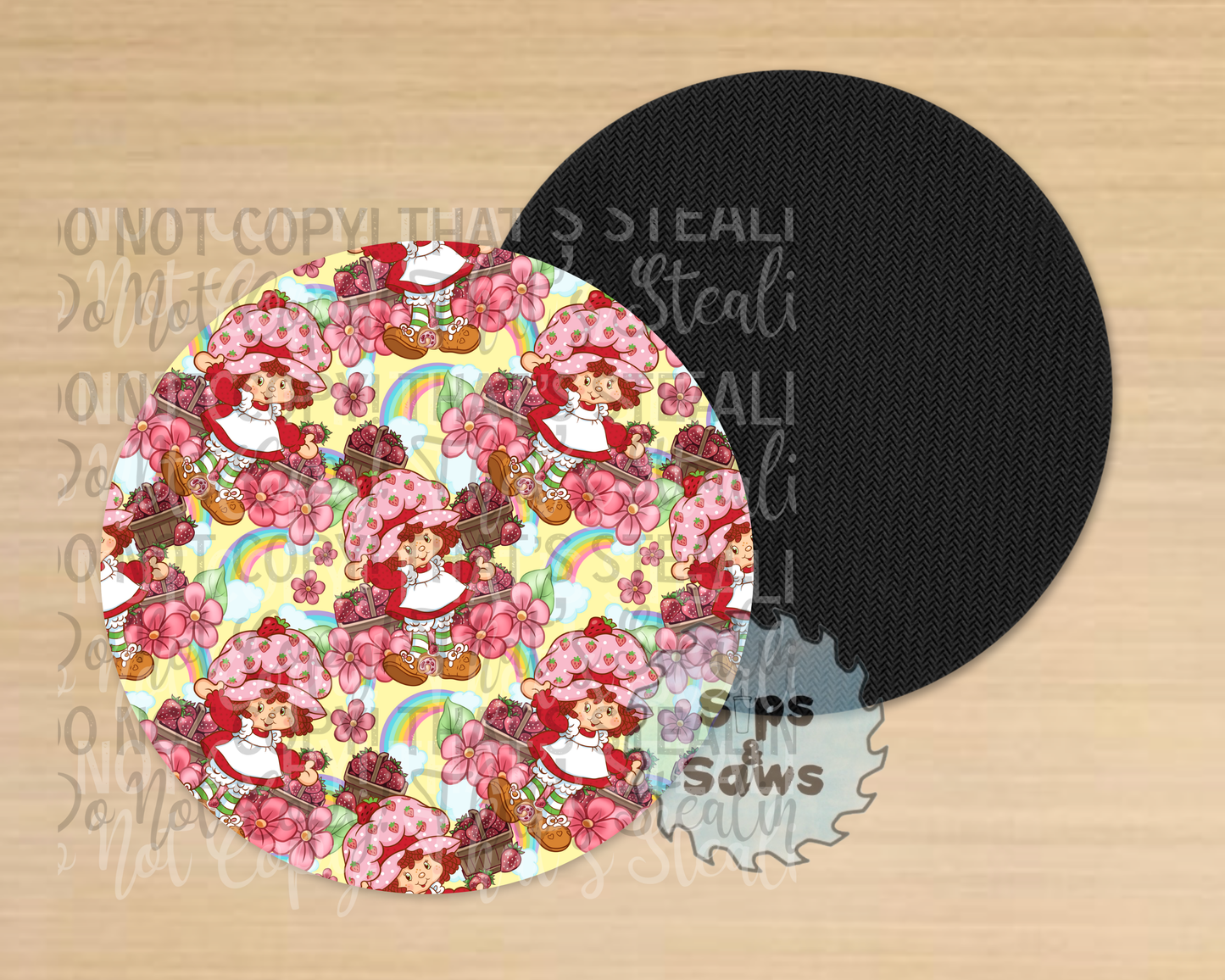 Strawberry Yellow Sublimation Coaster