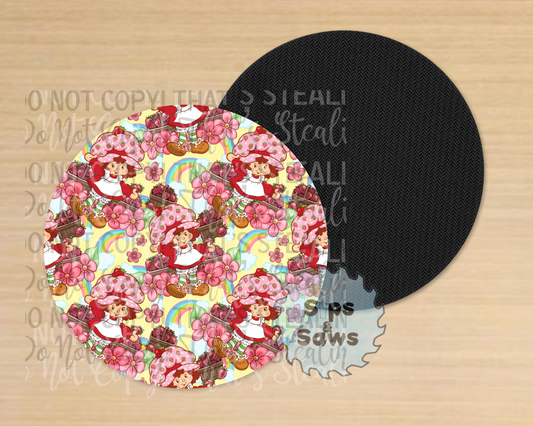 Strawberry Yellow Sublimation Coaster