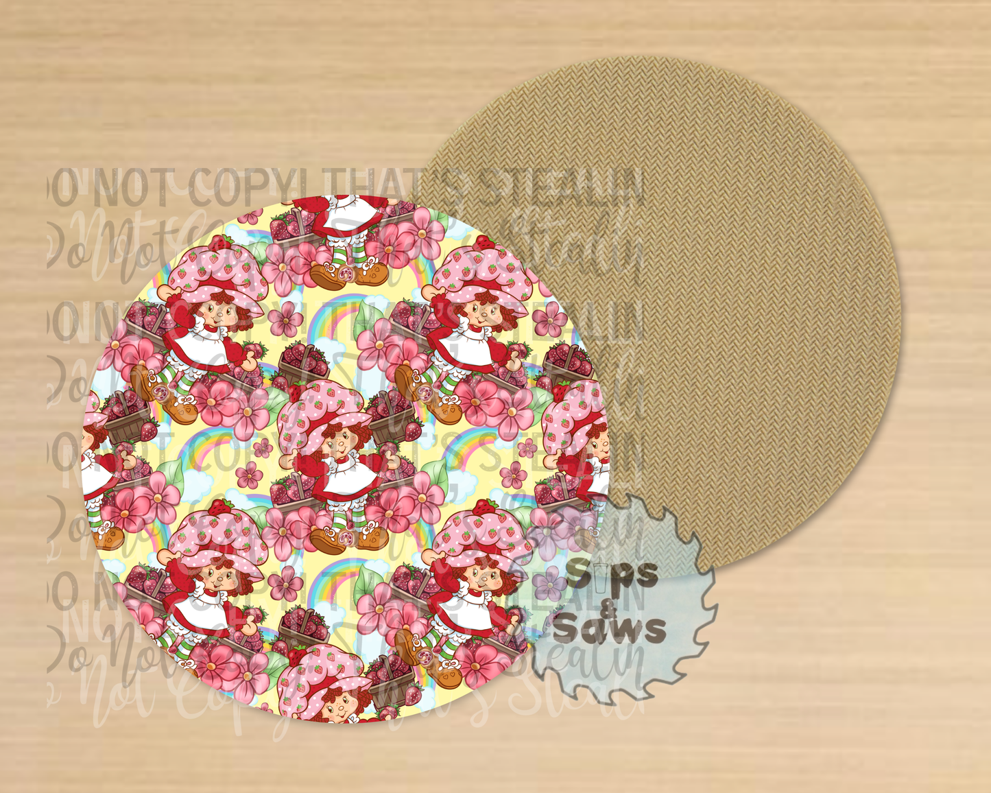 Strawberry Yellow Sublimation Coaster