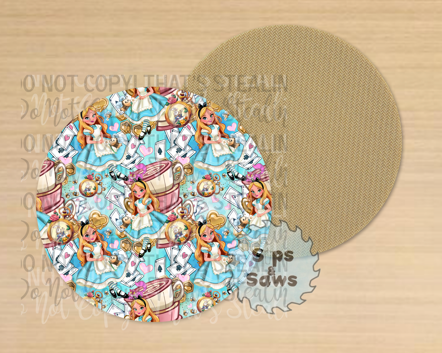 Alice Green & Blue Sublimation Coaster