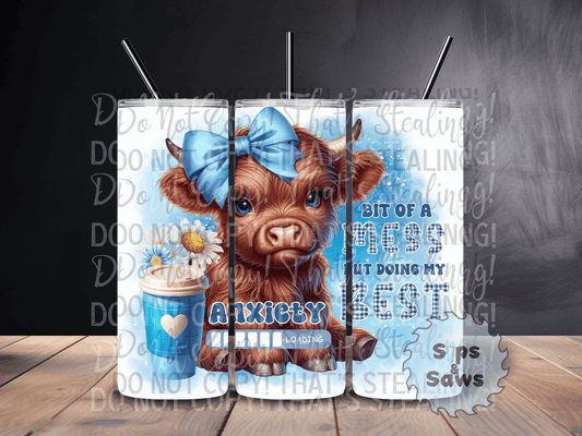 20oz Anxiety Cow Tumbler
