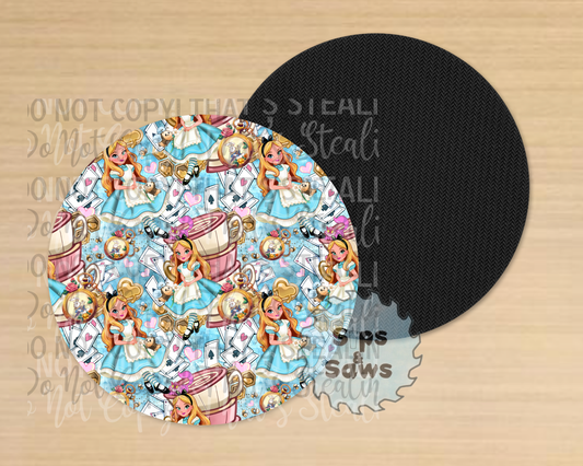 Alice Light Blue Sublimation Coaster