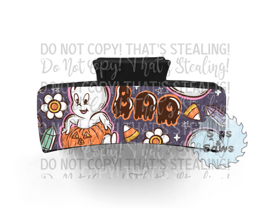 Friendly Ghost Sublimation Hair Clip