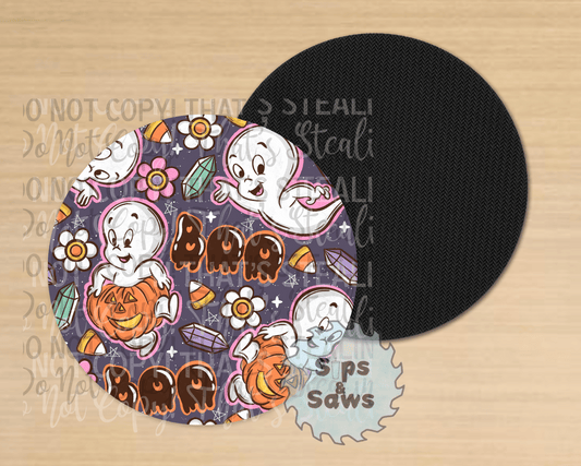 Friendly Ghost Sublimation Coaster