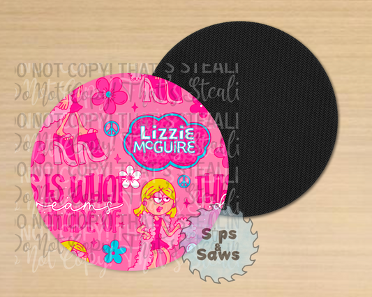 Lizzie Pink Sublimation Coaster