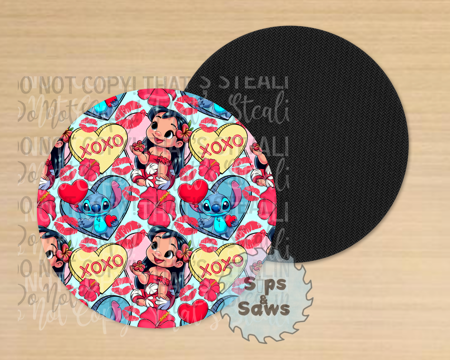 Lilo & Blue Alien Sublimation Coaster