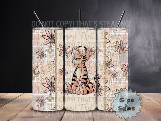 20oz Beige Tigger Sublimation Tumbler