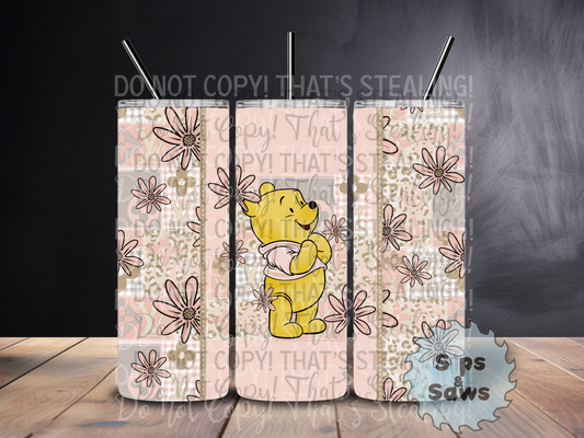 20oz Beige Hunny Bear Sublimation Tumbler