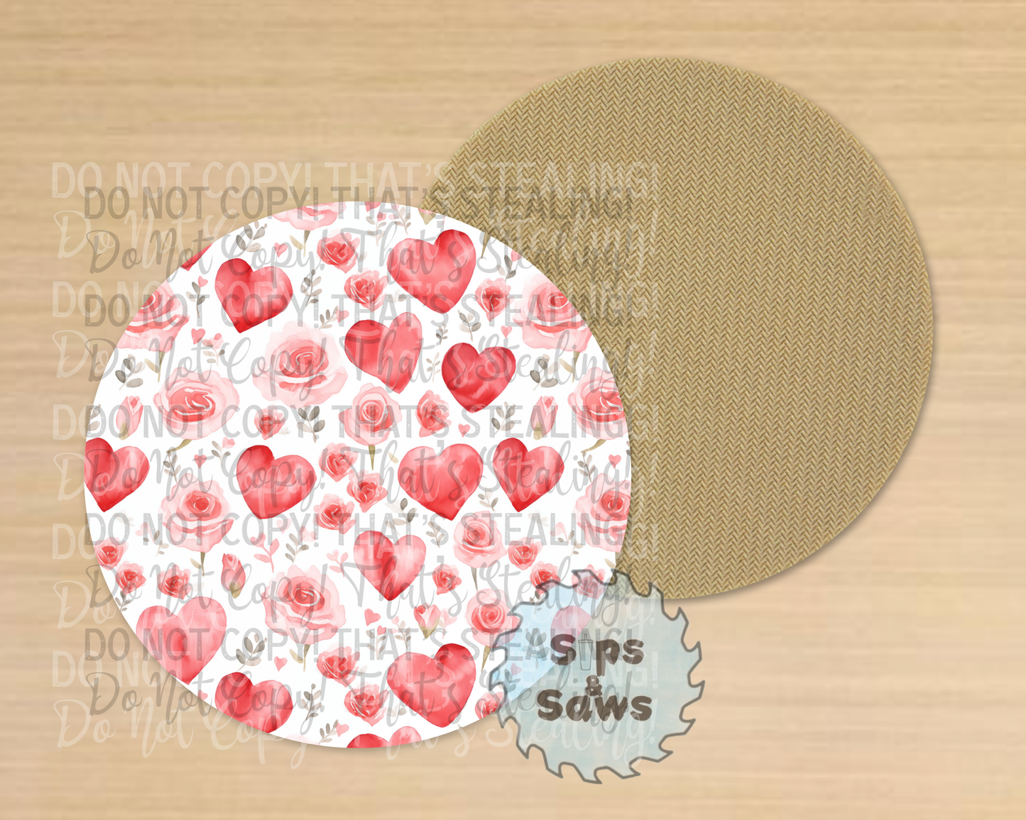 Hearts & Roses Sublimation Coaster