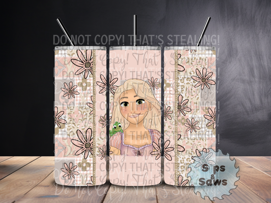 20oz Beige Tangled Sublimation Tumbler