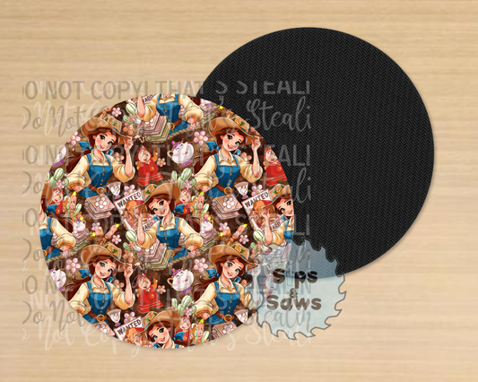 Southern Belle Dark Brown Sublimation Coaster