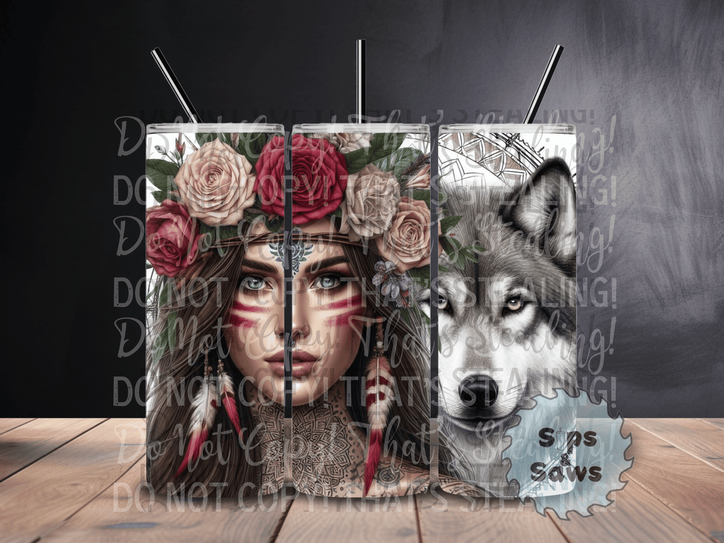 20oz Wolf Tumbler