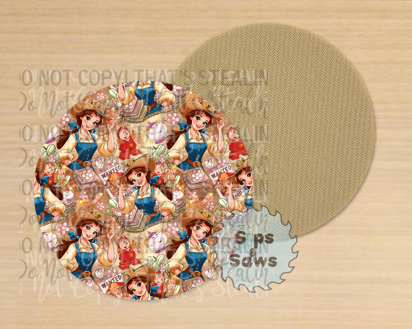 Southern Belle Light Brown Sublimation Coaster