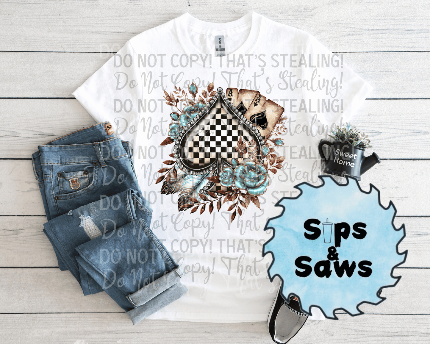 Turquoise Spade DTF