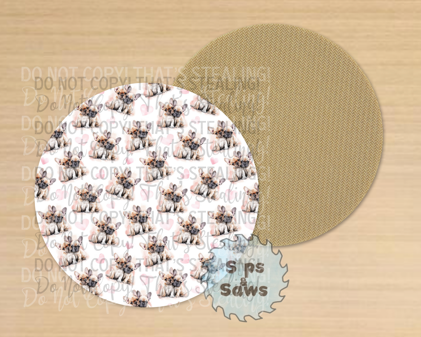 Frenchie Love Sublimation Coaster