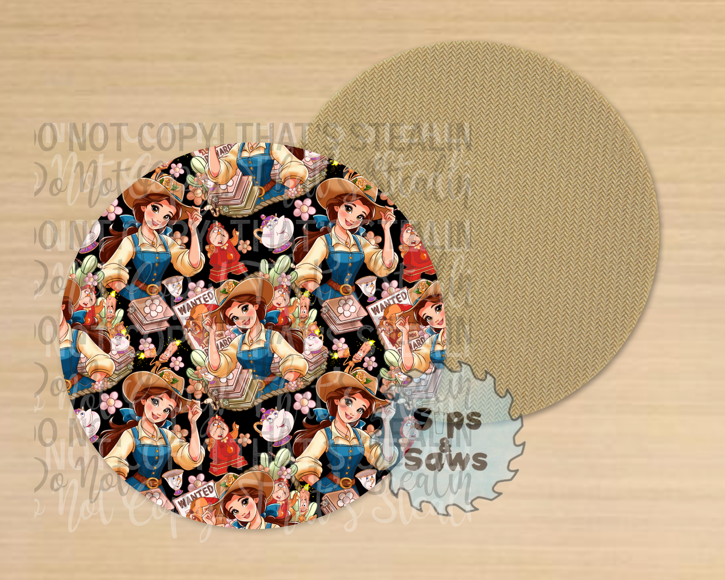 Southern Belle Black Sublimation Coaster