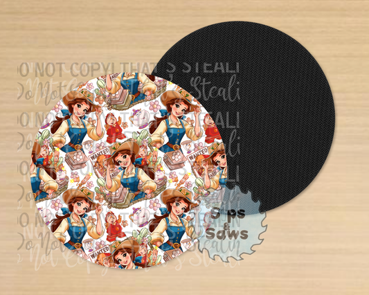 Southern Belle White Sublimation Coaster
