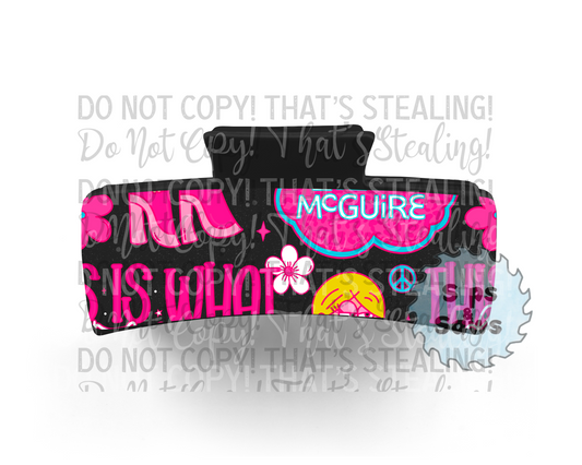 Lizzie Black Sublimation Hair Clip
