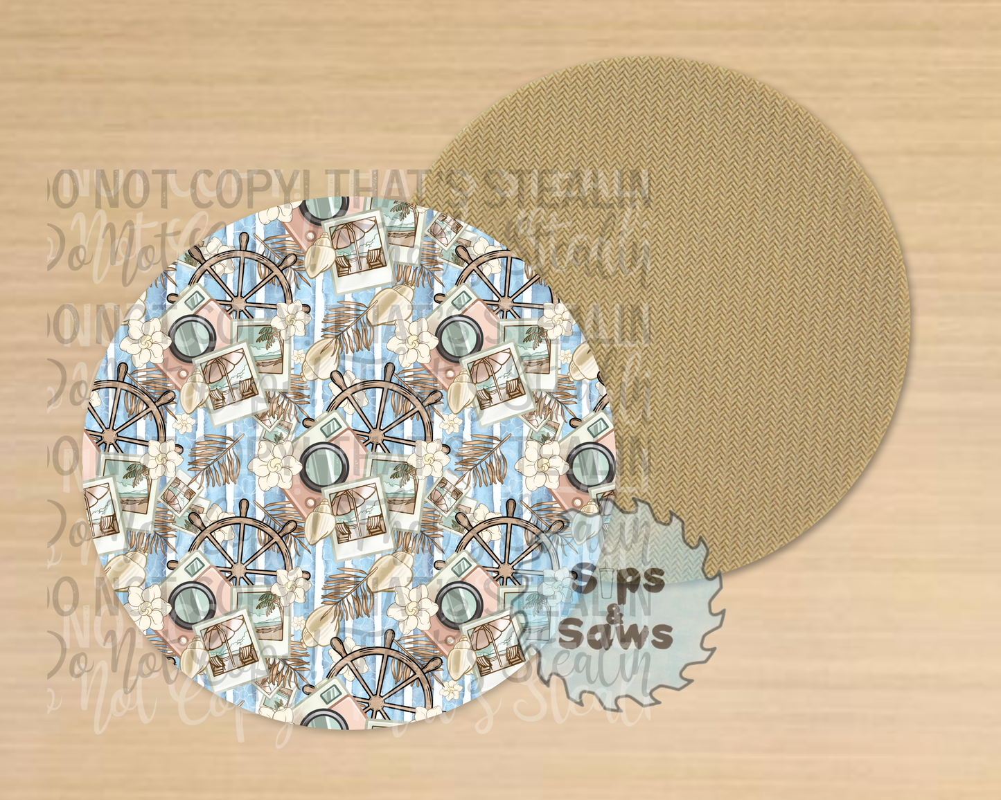 Take Me Away Blue Sublimation Coaster