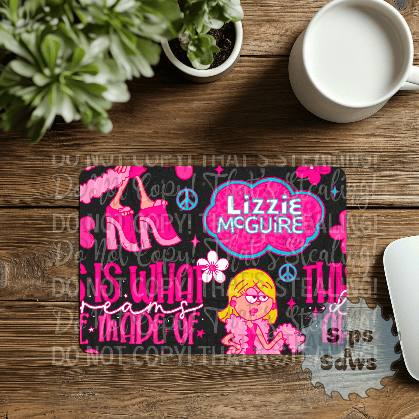 Lizzie Black Sublimation Mouse Pad