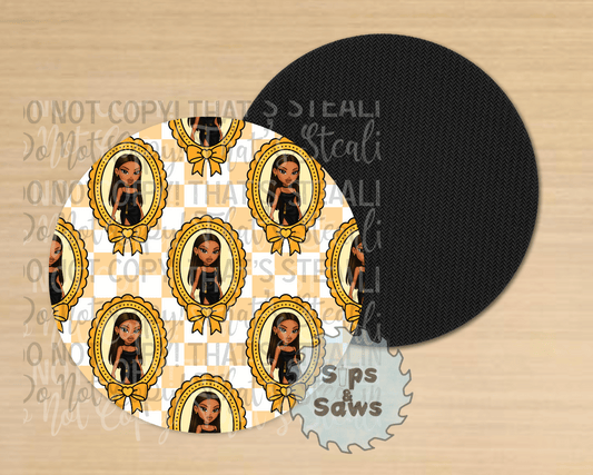 Bratz Yellow Sublimation Coaster