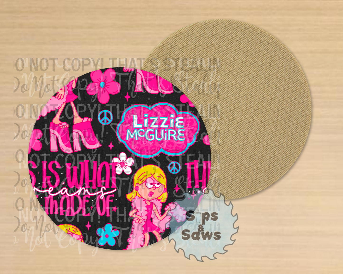 Lizzie Black Sublimation Coaster