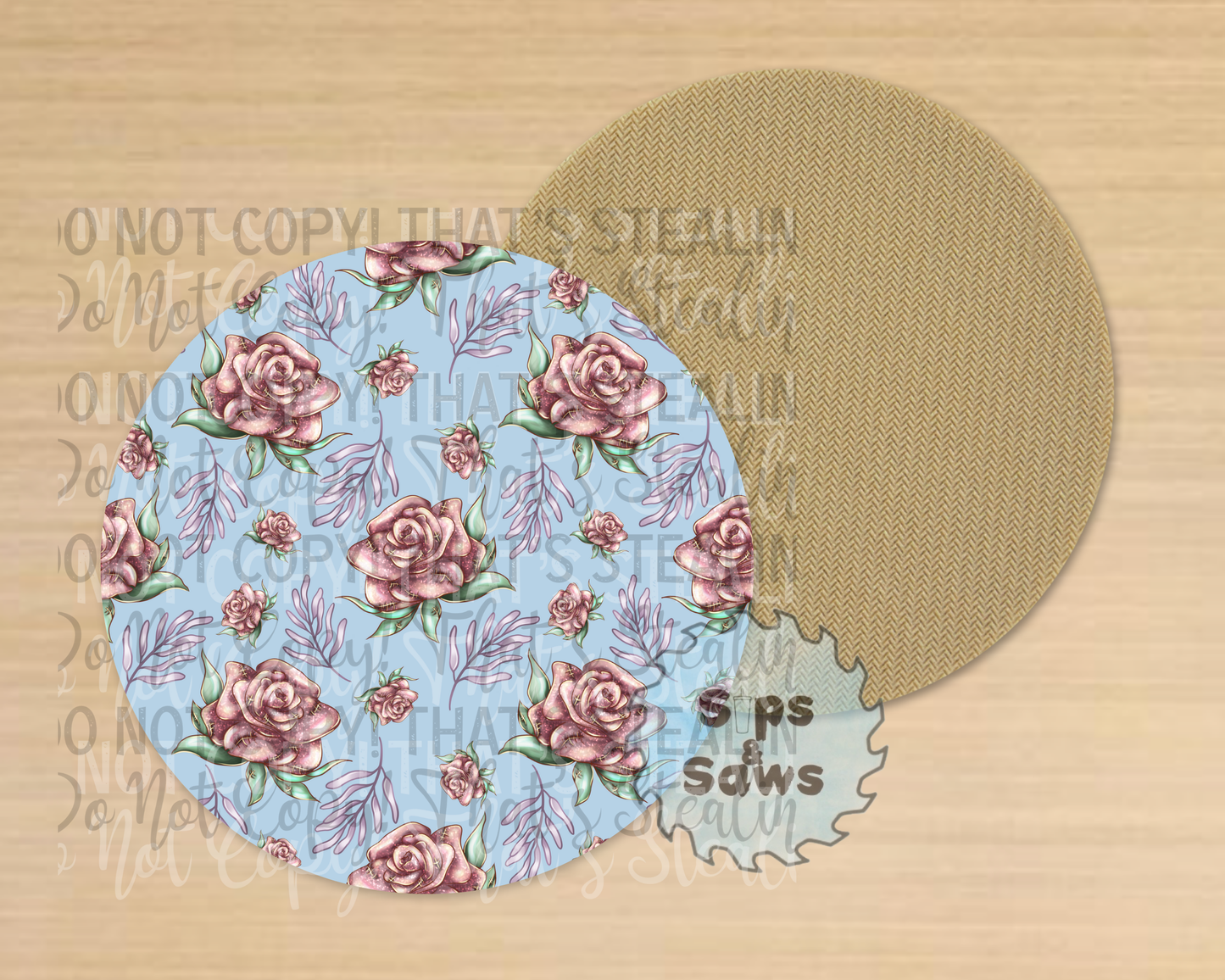 Blue Roses Sublimation Coaster