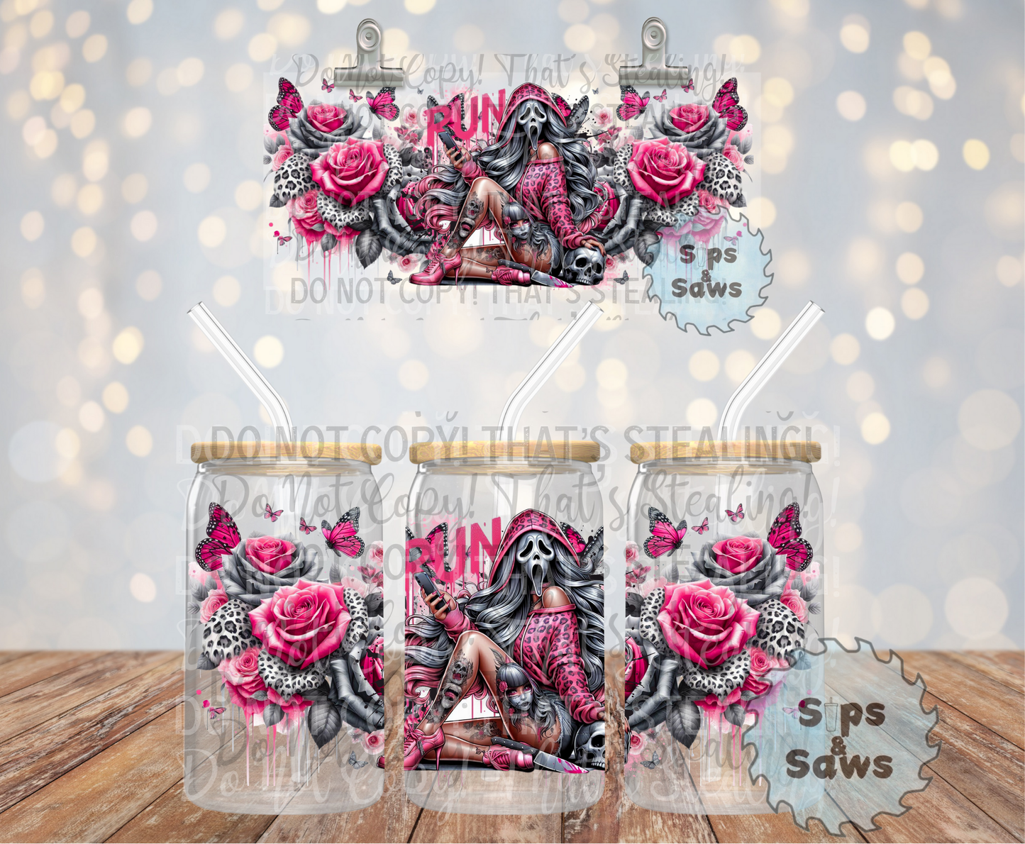 16oz Pink Ghosty Wrap