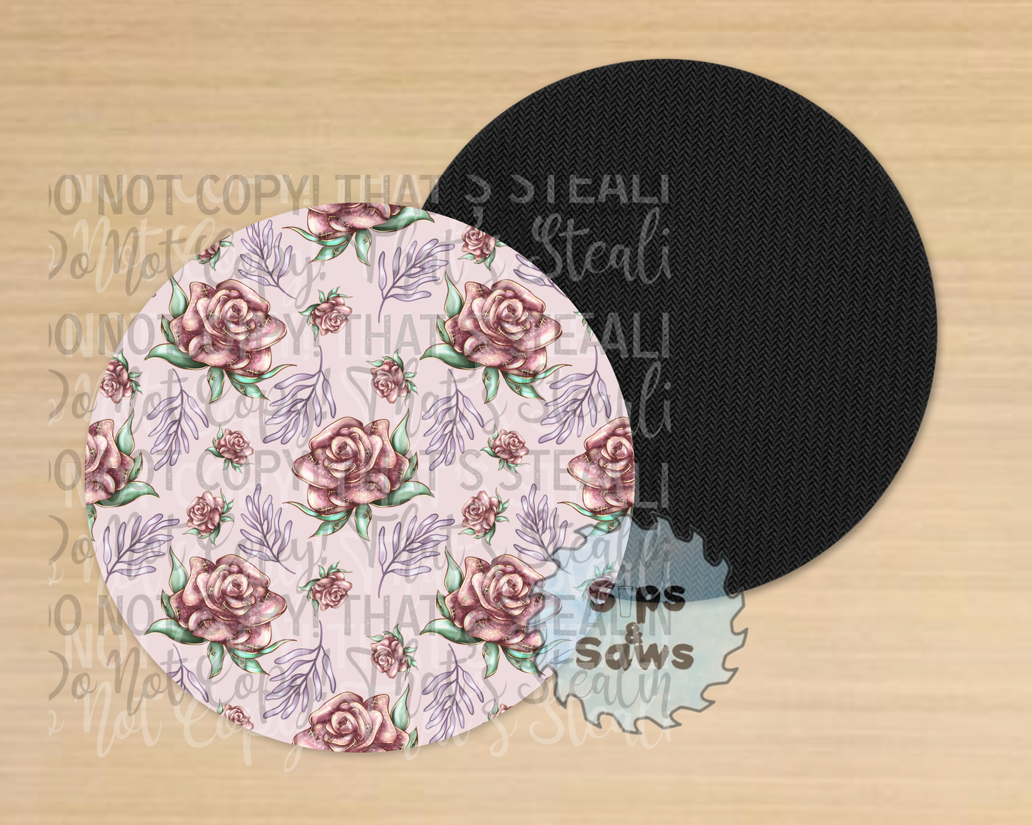 Pink Roses Sublimation Coaster