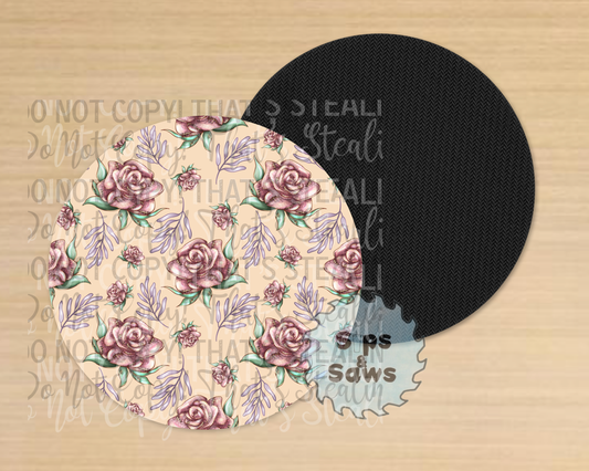 Tan Roses Sublimation Coaster