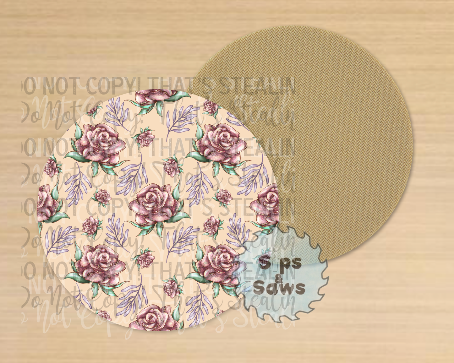 Tan Roses Sublimation Coaster