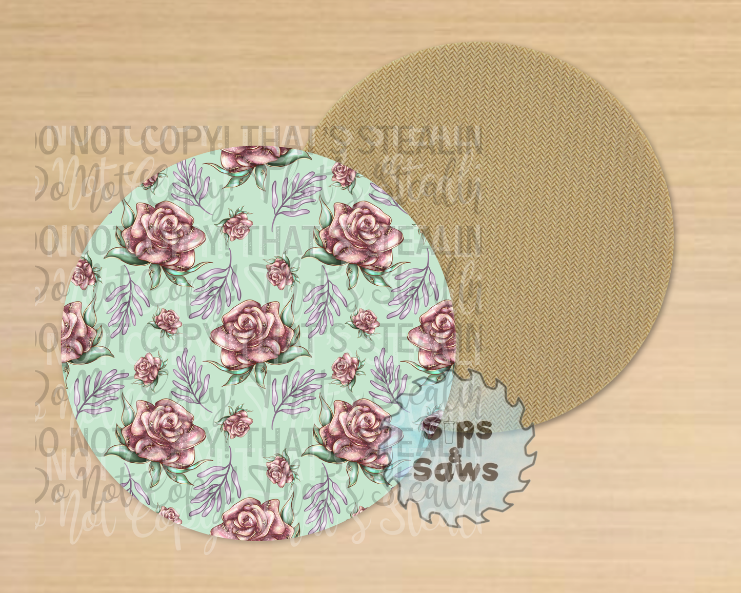 Green Roses Sublimation Coaster