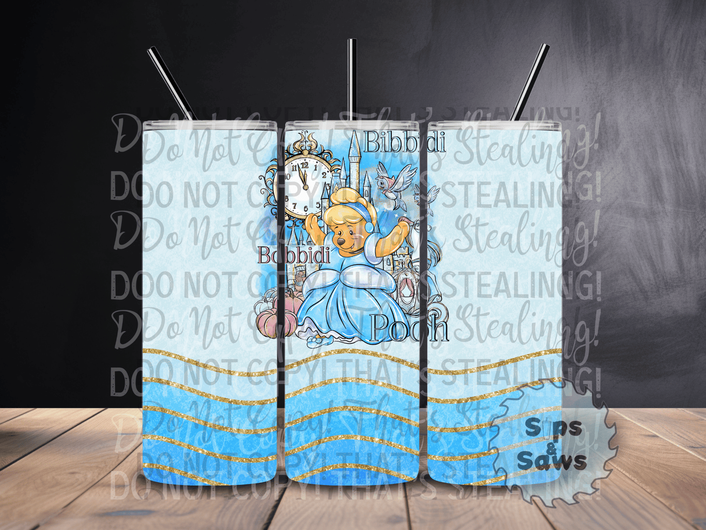 20oz Glass Slipper Hunny Bear Tumbler