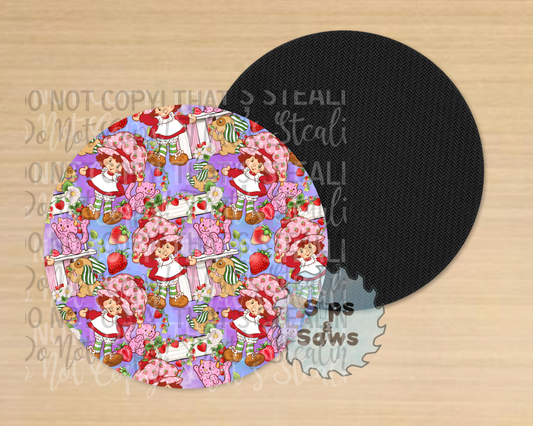 Strawberry Purple & Blue Sublimation Coaster