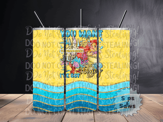 20oz Mermaid Hunny Bear Tumbler