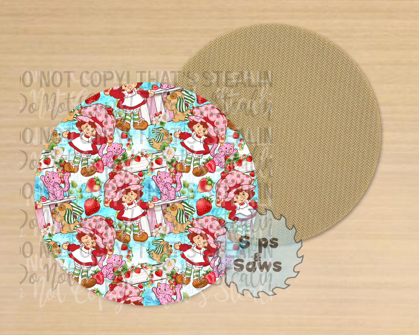 Strawberry Blue Sublimation Coaster