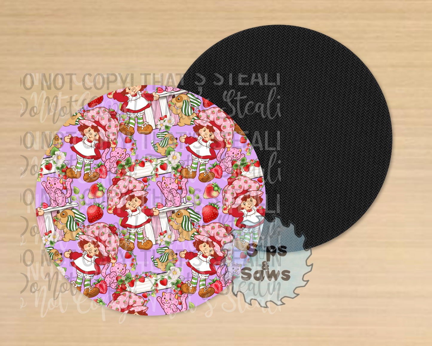 Strawberry Purple Sublimation Coaster