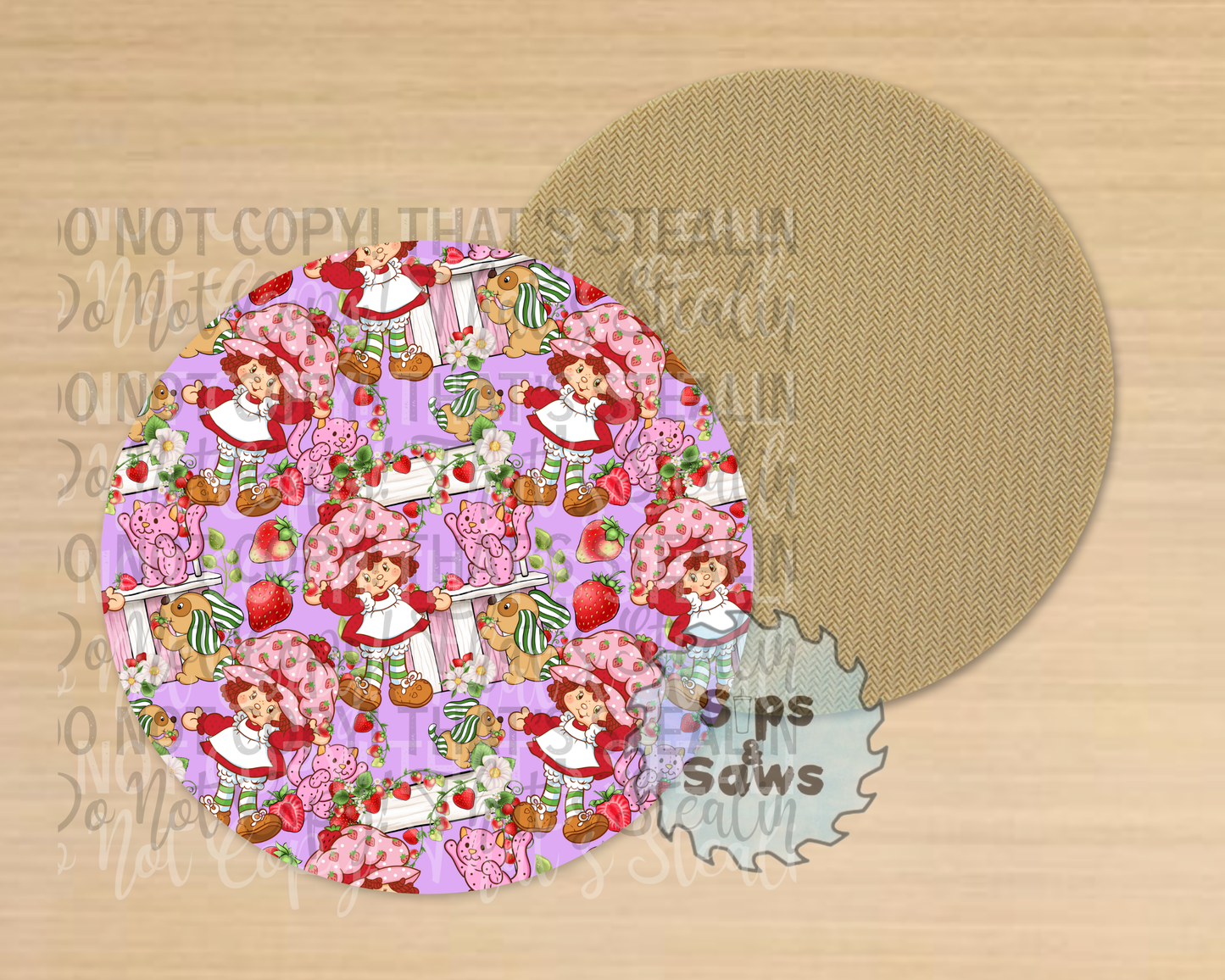 Strawberry Purple Sublimation Coaster