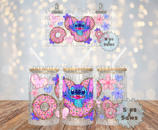 16oz Donut Blue Alien Wrap