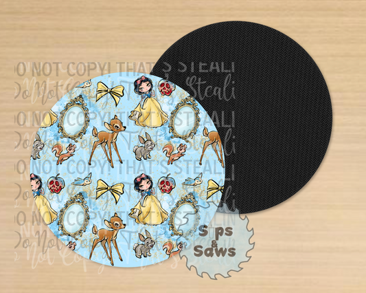 Snow White Sublimation Coaster
