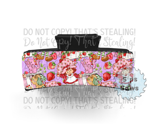 Strawberry Purple Sublimation Hair Clip