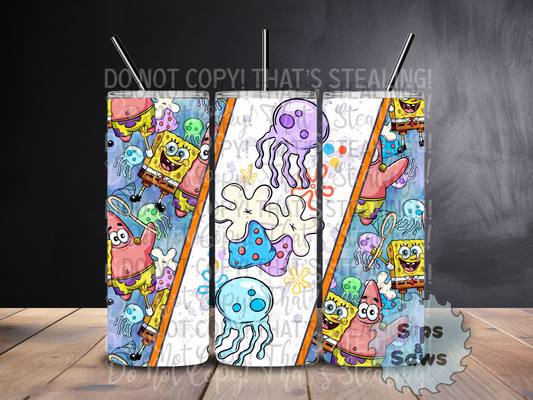 20oz Cartoon Sponge Sublimation Tumbler