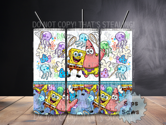 20oz Cartoon Sponge Sublimation Tumbler
