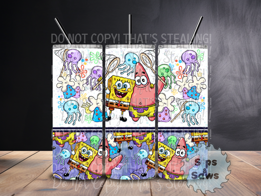 20oz Cartoon Sponge Sublimation Tumbler